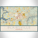 Blairsville Georgia Map Print Landscape Orientation in Woodblock Style With Shaded Background