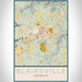 Blairsville Georgia Map Print Portrait Orientation in Woodblock Style With Shaded Background