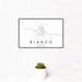 12x18 Blanco Texas Map Print Landscape Orientation in Classic Style With Small Cactus Plant in White Planter