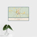16x24 Blanco Texas Map Print Landscape Orientation in Woodblock Style With Tropical Plant Leaves in Water