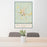 24x36 Blanco Texas Map Print Portrait Orientation in Woodblock Style Behind 2 Chairs Table and Potted Plant
