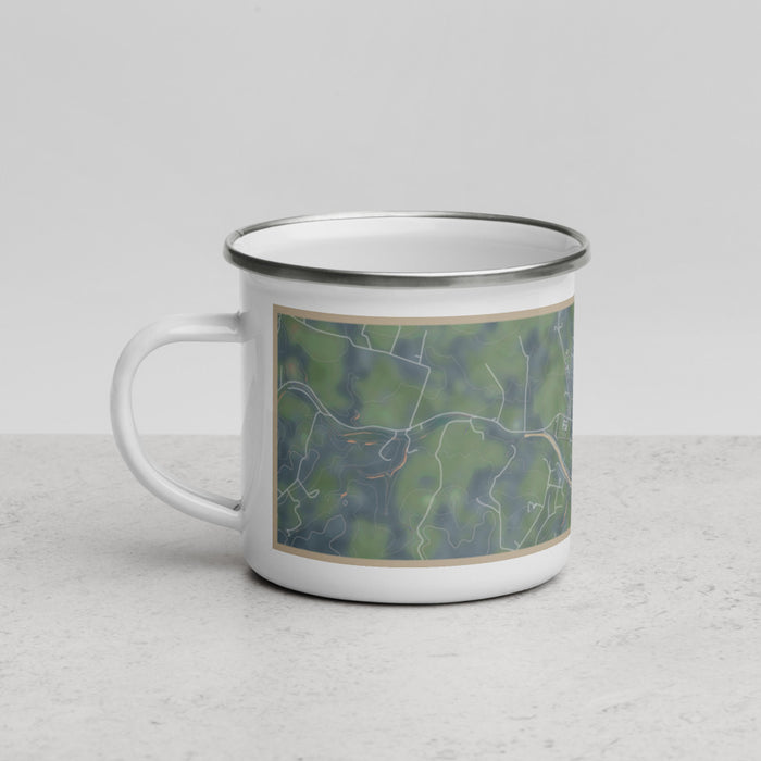 Left View Custom Blanco Texas Map Enamel Mug in Afternoon