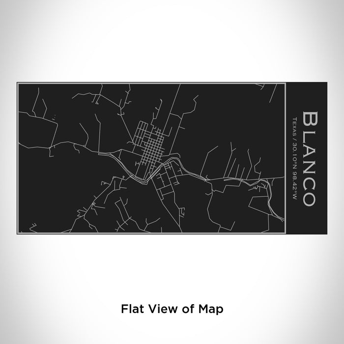 Rendered View of Blanco Texas Map Engraving on 17oz Stainless Steel Insulated Cola Bottle in Black