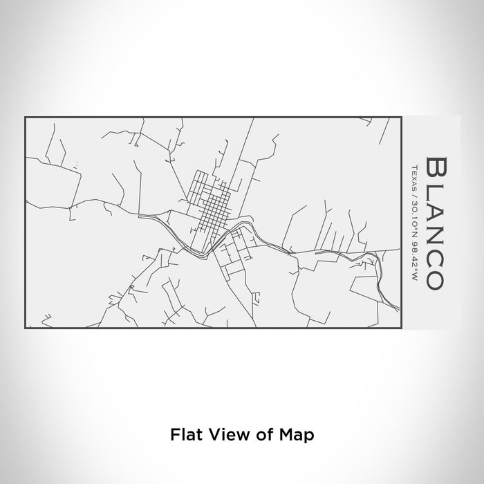 Rendered View of Blanco Texas Map Engraving on 17oz Stainless Steel Insulated Cola Bottle in White