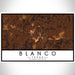Blanco Texas Map Print Landscape Orientation in Ember Style With Shaded Background