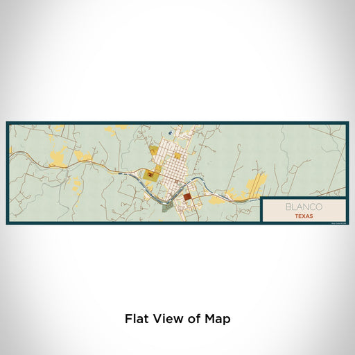 Flat View of Map Custom Blanco Texas Map Enamel Mug in Woodblock