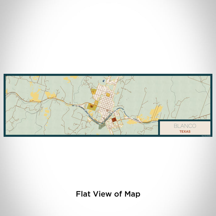 Flat View of Map Custom Blanco Texas Map Enamel Mug in Woodblock
