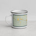 Left View Custom Blanco Texas Map Enamel Mug in Woodblock