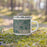 Right View Custom Blissfield Michigan Map Enamel Mug in Afternoon on Grass With Trees in Background