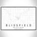 Blissfield Michigan Map Print Landscape Orientation in Classic Style With Shaded Background