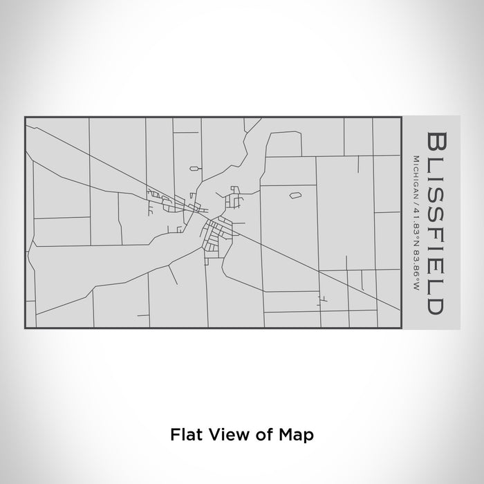 Rendered View of Blissfield Michigan Map Engraving on 17oz Stainless Steel Insulated Cola Bottle