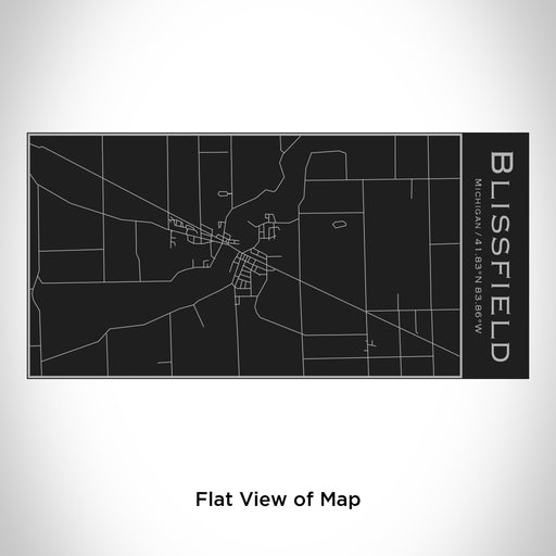 Rendered View of Blissfield Michigan Map Engraving on 17oz Stainless Steel Insulated Cola Bottle in Black