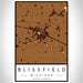 Blissfield Michigan Map Print Portrait Orientation in Ember Style With Shaded Background