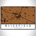 Blissfield Michigan Map Print Landscape Orientation in Ember Style With Shaded Background