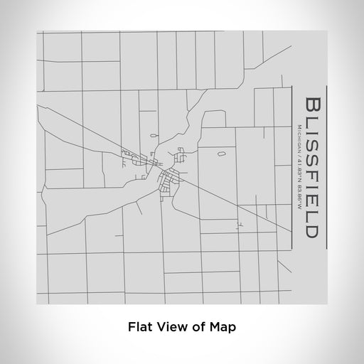 Rendered View of Blissfield Michigan Map Engraving on 17oz Stainless Steel Insulated Tumbler