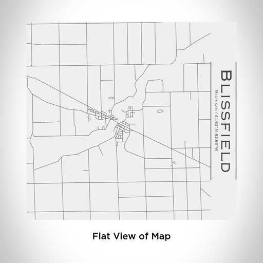 Rendered View of Blissfield Michigan Map Engraving on 17oz Stainless Steel Insulated Tumbler in White