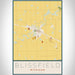 Blissfield Michigan Map Print Portrait Orientation in Woodblock Style With Shaded Background