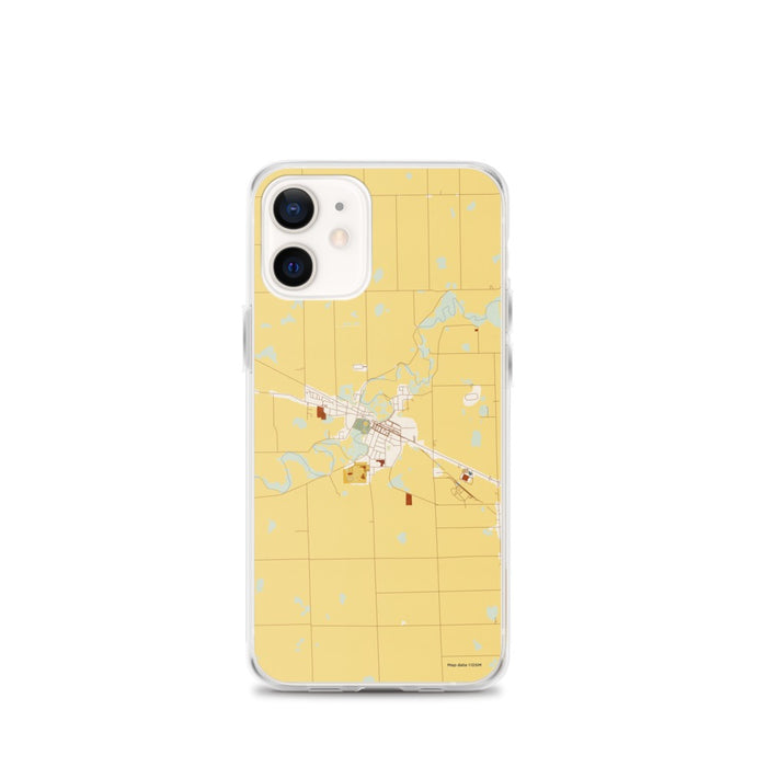 Custom Blissfield Michigan Map iPhone 12 mini Phone Case in Woodblock