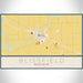 Blissfield Michigan Map Print Landscape Orientation in Woodblock Style With Shaded Background