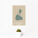 12x18 Block Island Rhode Island Map Print Portrait Orientation in Afternoon Style With Small Cactus Plant in White Planter