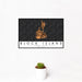 12x18 Block Island Rhode Island Map Print Landscape Orientation in Ember Style With Small Cactus Plant in White Planter