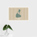 16x24 Block Island Rhode Island Map Print Landscape Orientation in Afternoon Style With Tropical Plant Leaves in Water