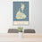 24x36 Block Island Rhode Island Map Print Portrait Orientation in Woodblock Style Behind 2 Chairs Table and Potted Plant