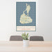 24x36 Block Island Rhode Island Map Print Portrait Orientation in Woodblock Style Behind 2 Chairs Table and Potted Plant