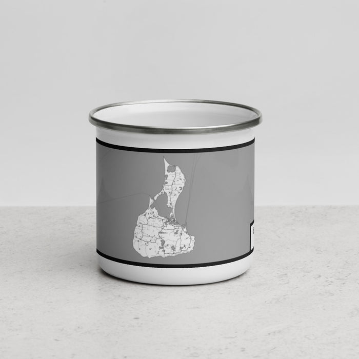 Front View Custom Block Island Rhode Island Map Enamel Mug in Classic