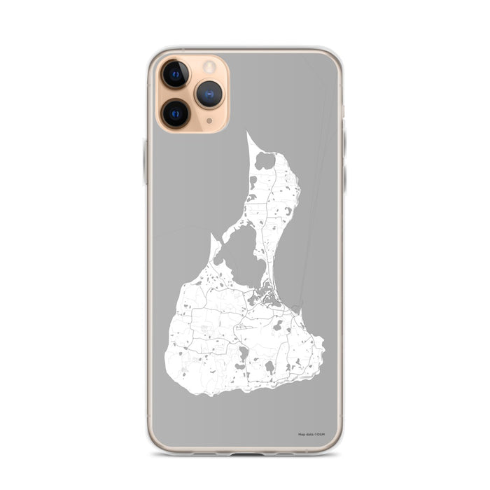 Custom iPhone 11 Pro Max Block Island Rhode Island Map Phone Case in Classic