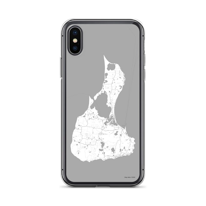 Custom iPhone X/XS Block Island Rhode Island Map Phone Case in Classic