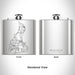 Rendered View of Block Island Rhode Island Map Engraving on 6oz Stainless Steel Flask