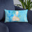 Custom Block Island Rhode Island Map Throw Pillow in Watercolor on Blue Colored Chair