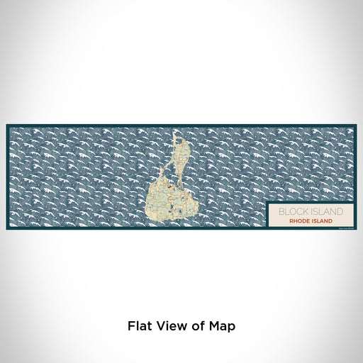 Flat View of Map Custom Block Island Rhode Island Map Enamel Mug in Woodblock