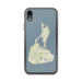 Custom iPhone XR Block Island Rhode Island Map Phone Case in Woodblock
