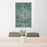 24x36 Bloomington Illinois Map Print Portrait Orientation in Afternoon Style Behind 2 Chairs Table and Potted Plant