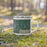 Right View Custom Bloomington Illinois Map Enamel Mug in Afternoon on Grass With Trees in Background