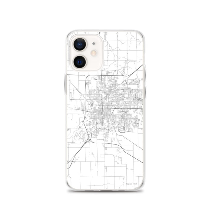 Custom Bloomington Illinois Map iPhone 12 Phone Case in Classic