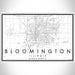 Bloomington Illinois Map Print Landscape Orientation in Classic Style With Shaded Background