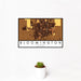 12x18 Bloomington Illinois Map Print Landscape Orientation in Ember Style With Small Cactus Plant in White Planter