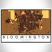 Bloomington Illinois Map Print Landscape Orientation in Ember Style With Shaded Background