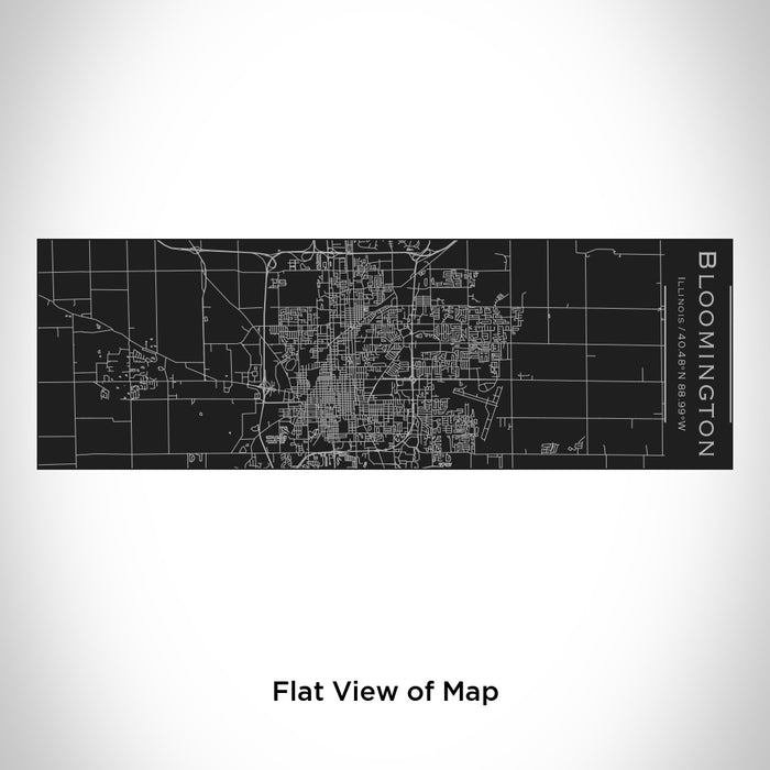 Rendered View of Bloomington Illinois Map Engraving on 10oz Stainless Steel Insulated Cup with Sliding Lid in Black