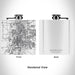 Rendered View of Bloomington Illinois Map Engraving on 6oz Stainless Steel Flask in White
