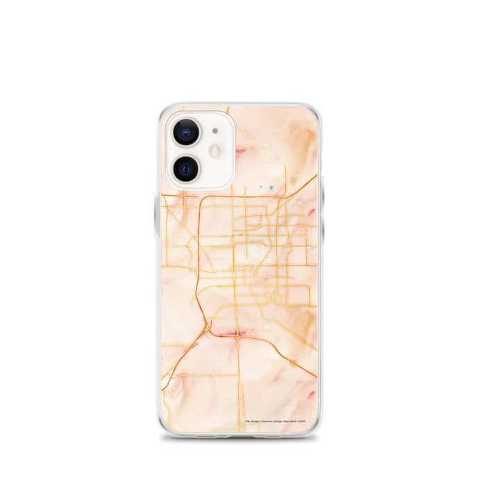 Custom Bloomington Illinois Map iPhone 12 mini Phone Case in Watercolor