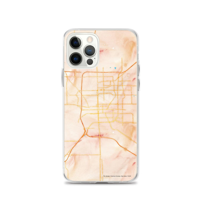 Custom Bloomington Illinois Map iPhone 12 Pro Phone Case in Watercolor