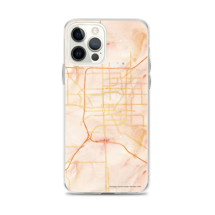 Custom Bloomington Illinois Map iPhone 12 Pro Max Phone Case in Watercolor