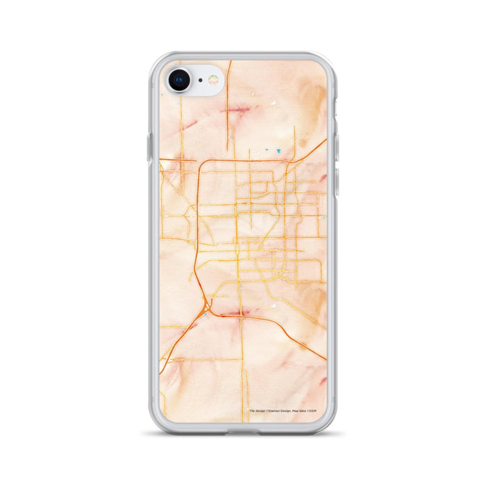 Custom Bloomington Illinois Map iPhone SE Phone Case in Watercolor
