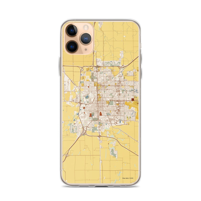 Custom Bloomington Illinois Map Phone Case in Woodblock