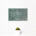 12x18 Bloomington Indiana Map Print Landscape Orientation in Afternoon Style With Small Cactus Plant in White Planter
