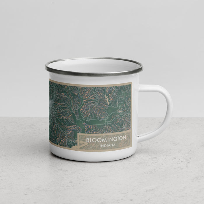 Right View Custom Bloomington Indiana Map Enamel Mug in Afternoon